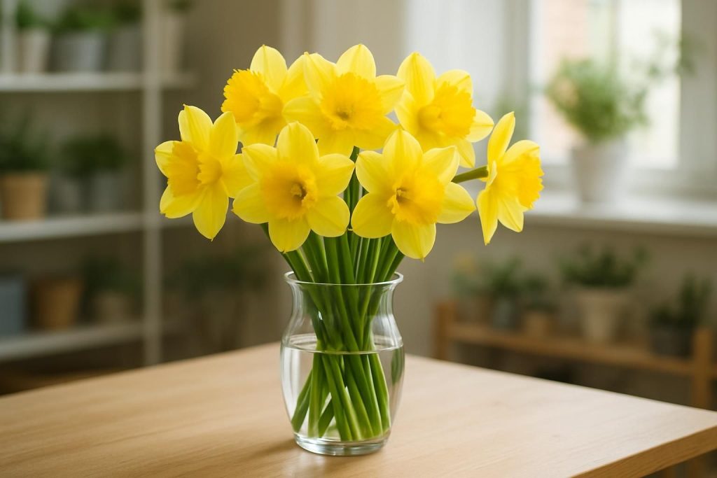 Découvrez nos magnifiques bouquets de jonquilles fraîches, livrés directement chez vous. Commandez facilement en ligne chez votre fleuriste spécialisé pour égayer votre intérieur.