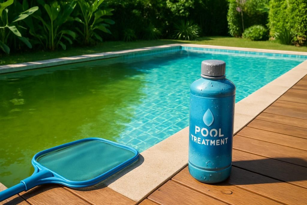Découvrez le produit miracle pour transformer une eau verte de piscine en une eau claire et propre rapidement et facilement.