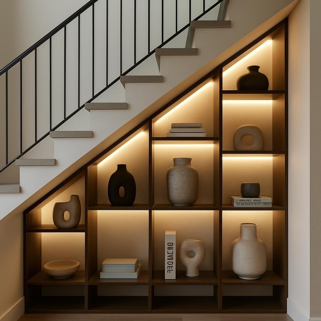 Découvrez comment aménager un dressing fonctionnel et optimisé sous votre escalier pour maximiser l'espace et organiser efficacement vos vêtements et accessoires.