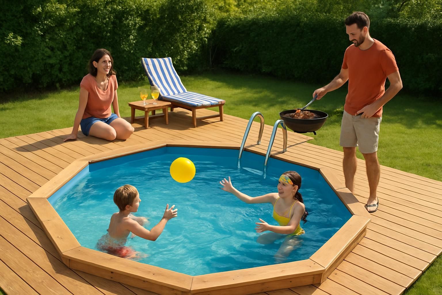 Découvrez comment aménager votre espace extérieur avec une piscine hors sol accompagnée d'une terrasse en bois, alliant esthétique et praticité pour des moments de détente inoubliables.