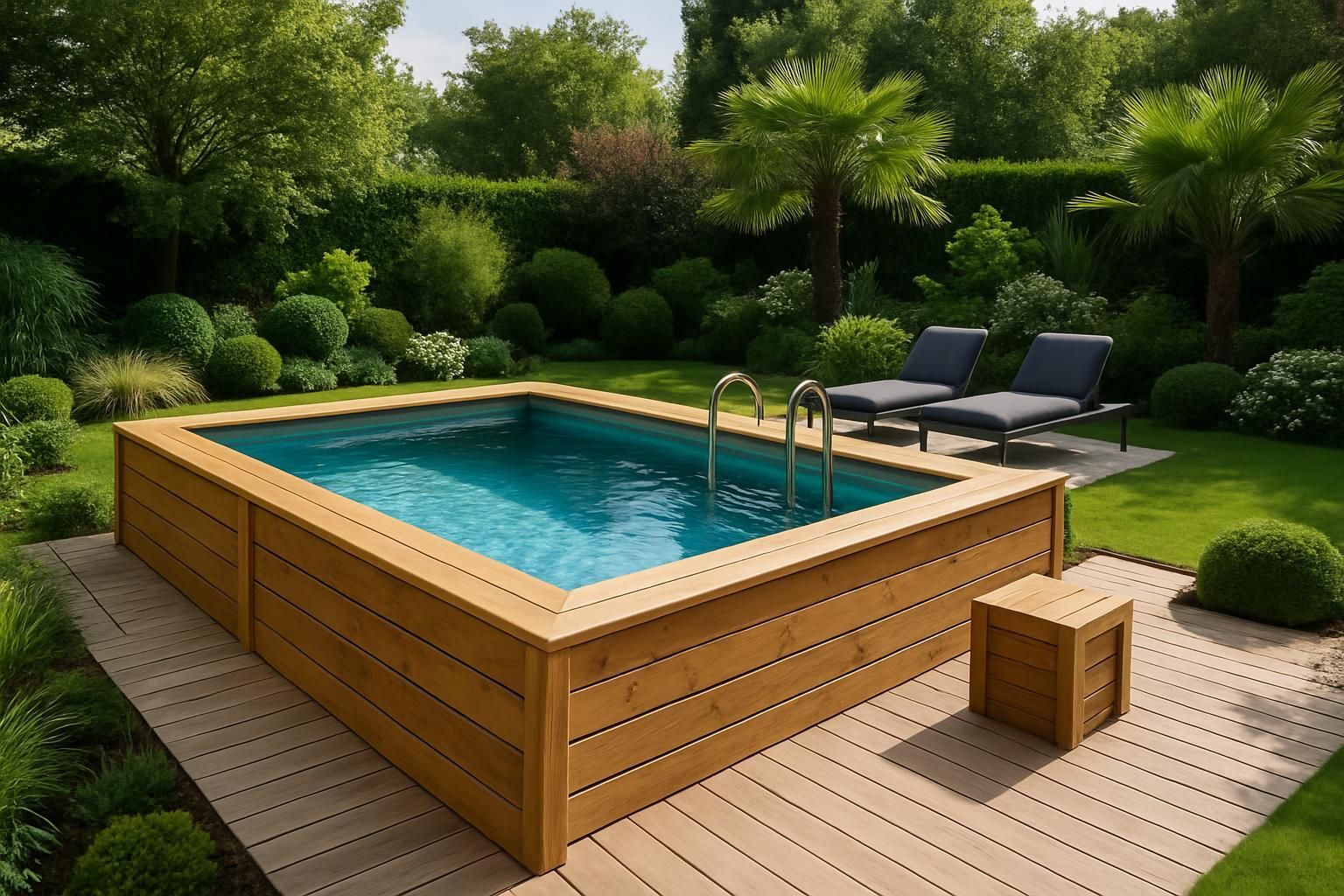 Découvrez comment aménager votre espace extérieur avec une piscine hors sol et une terrasse en bois pour un cadre convivial et design.